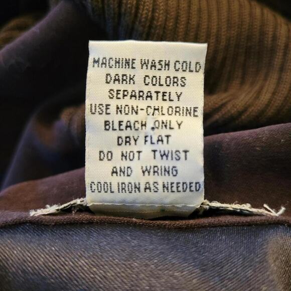 VTG Notations Brown Faux Suede Jacket Shacket Rib Knit Sleeve Medium Western - Picture 5 of 5